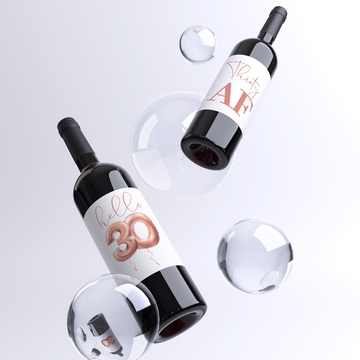 Dirty 30 Birthday Wine Labels, Pack of 4
