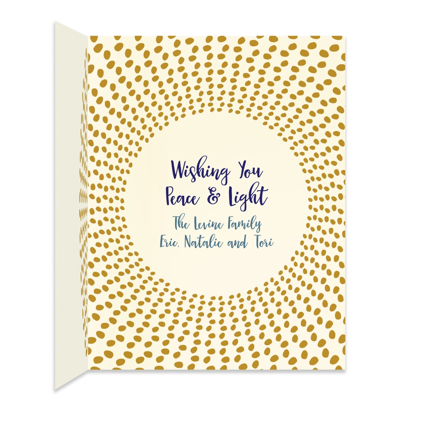Radiant Hanukkah Custom Folded Paper Holiday Card
