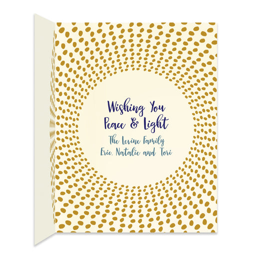 Radiant Hanukkah Custom Folded Paper Holiday Card