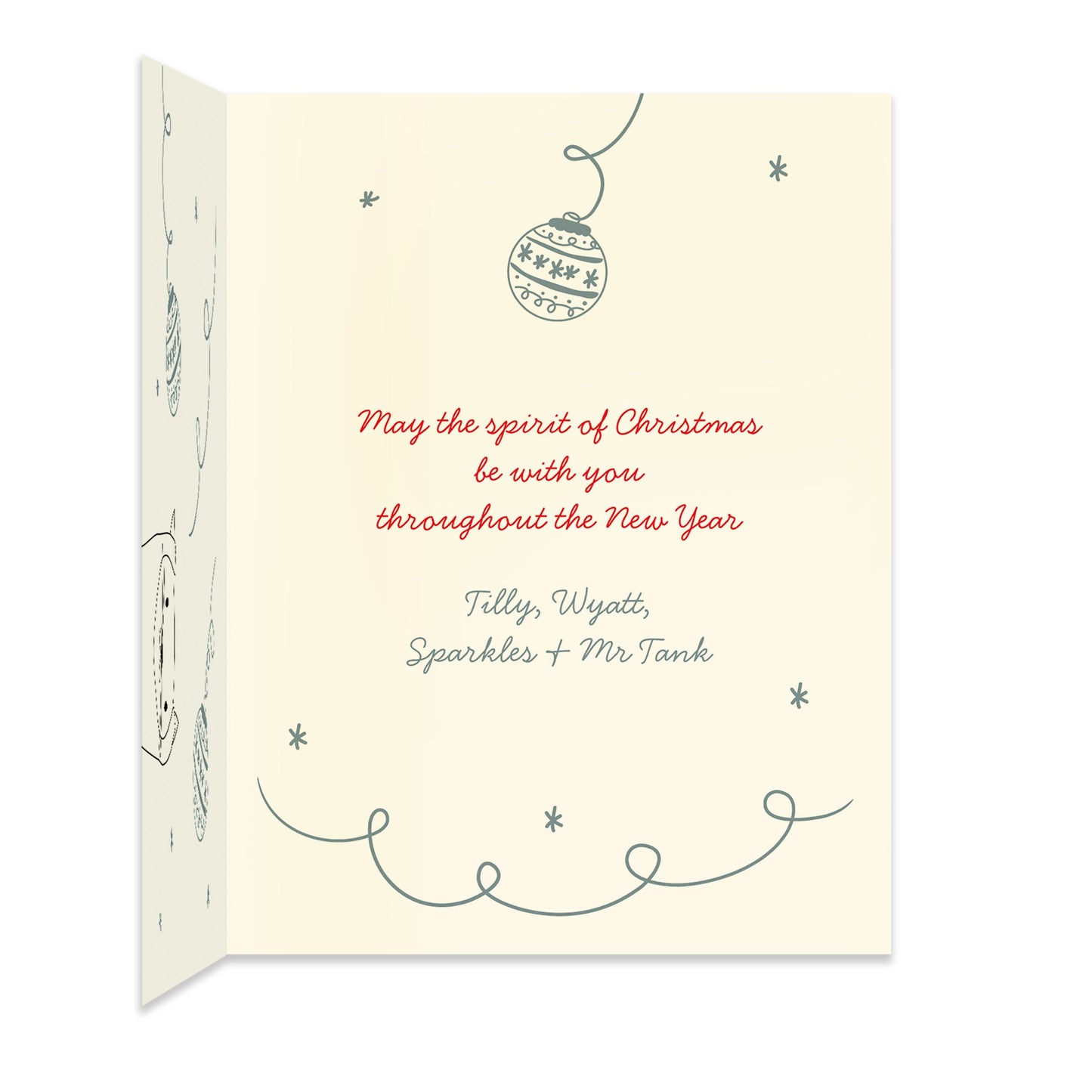 Crazy Kitty Custom Folded Paper Holiday Card