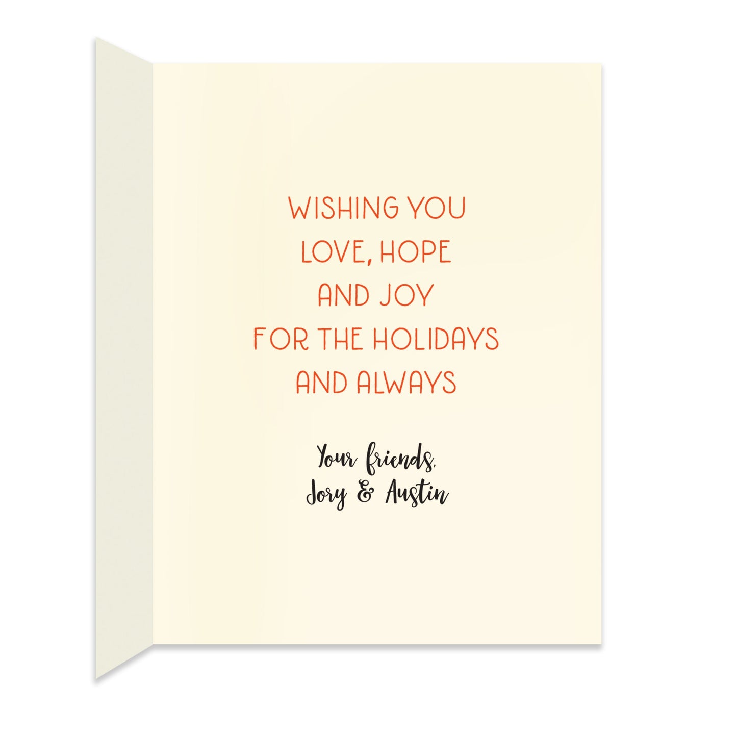 Kitty Christmas Custom Folded Paper Holiday Card