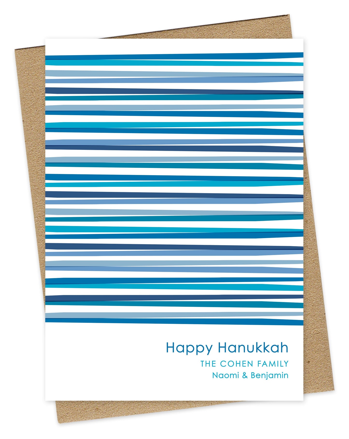 Classic Lines Custom Hanukkah Card - Wood or Paper