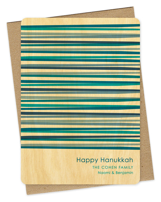 Classic Lines Custom Hanukkah Card - Wood or Paper