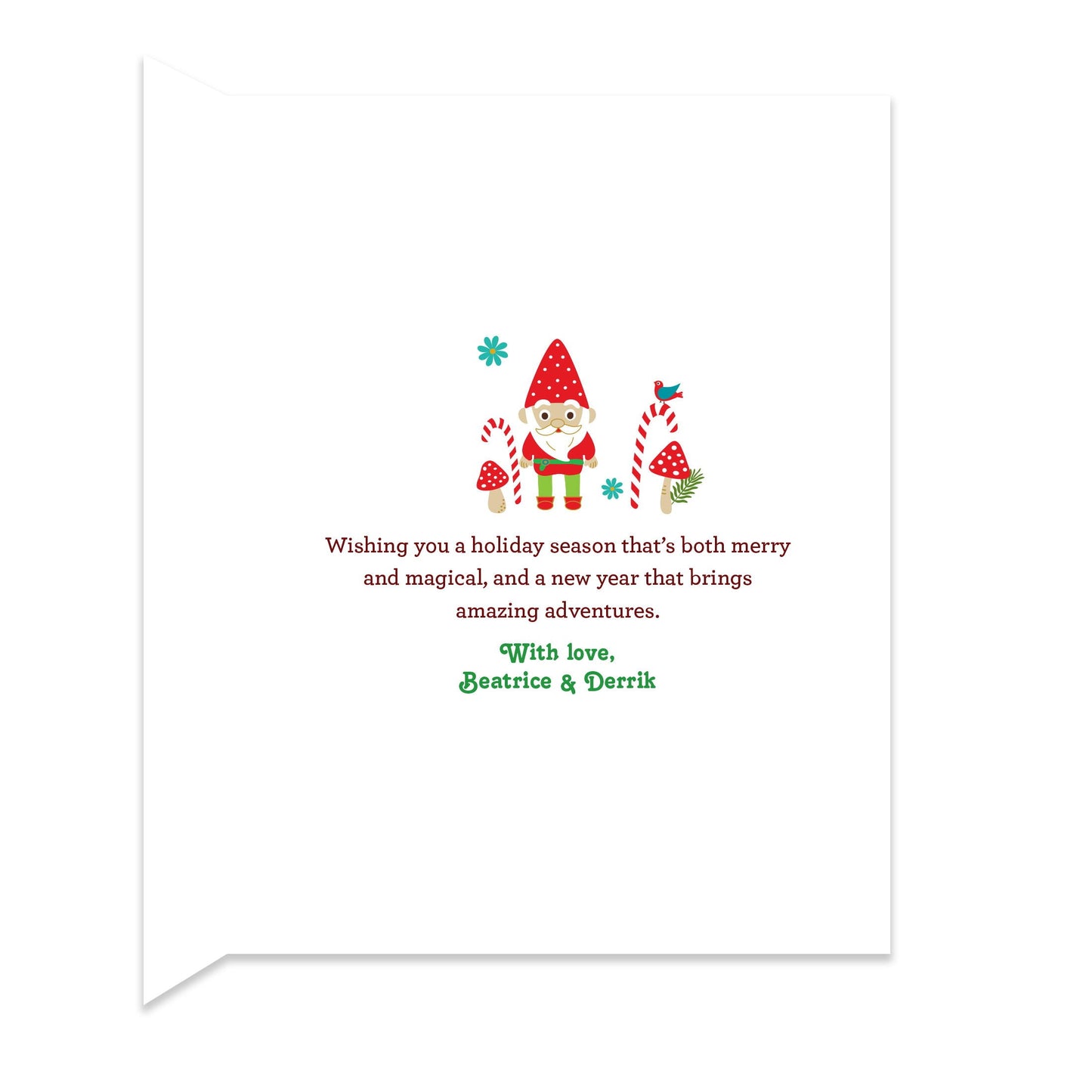 Gnome Home Custom Folded Paper Holiday Card