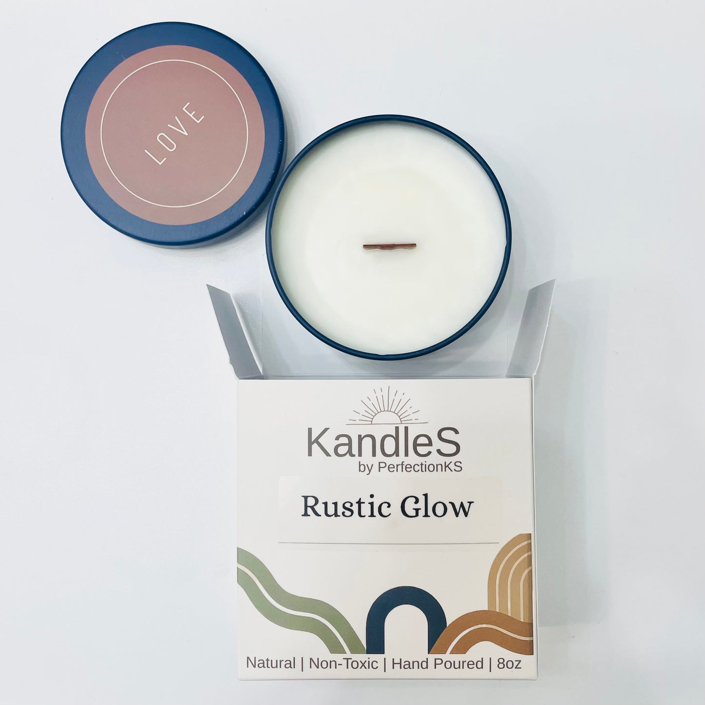 Rustic Glow Luxury Candle | Eco-Friendly Clean-Burning Wooden Wick Candle
