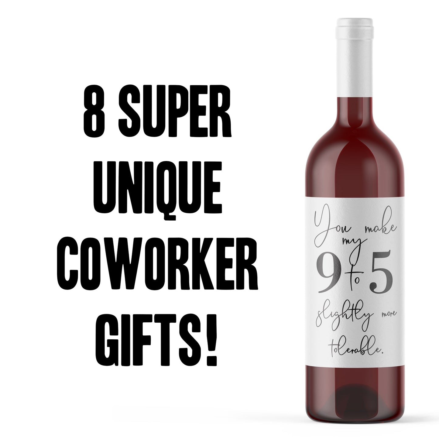 Funny Coworker Wine Labels, Pack of 8