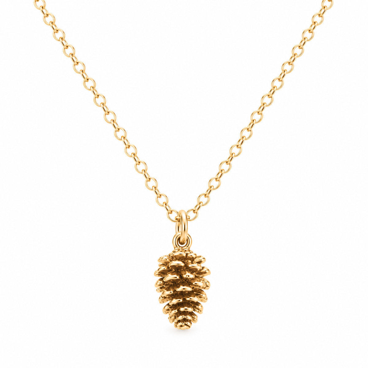 Gold Pinecone Charm 14k Gold Filled Necklace