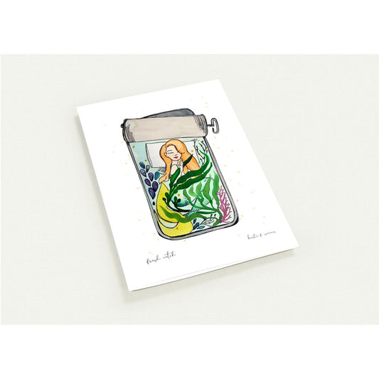 Luxury Notecards ~ Tinned Fish Mermaid - Pack of 4