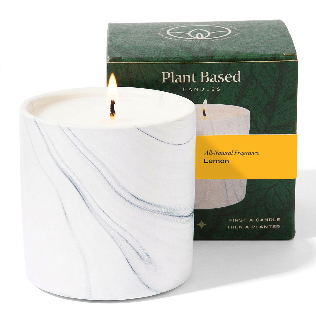 Natural Lemon White Marble Candle 6oz