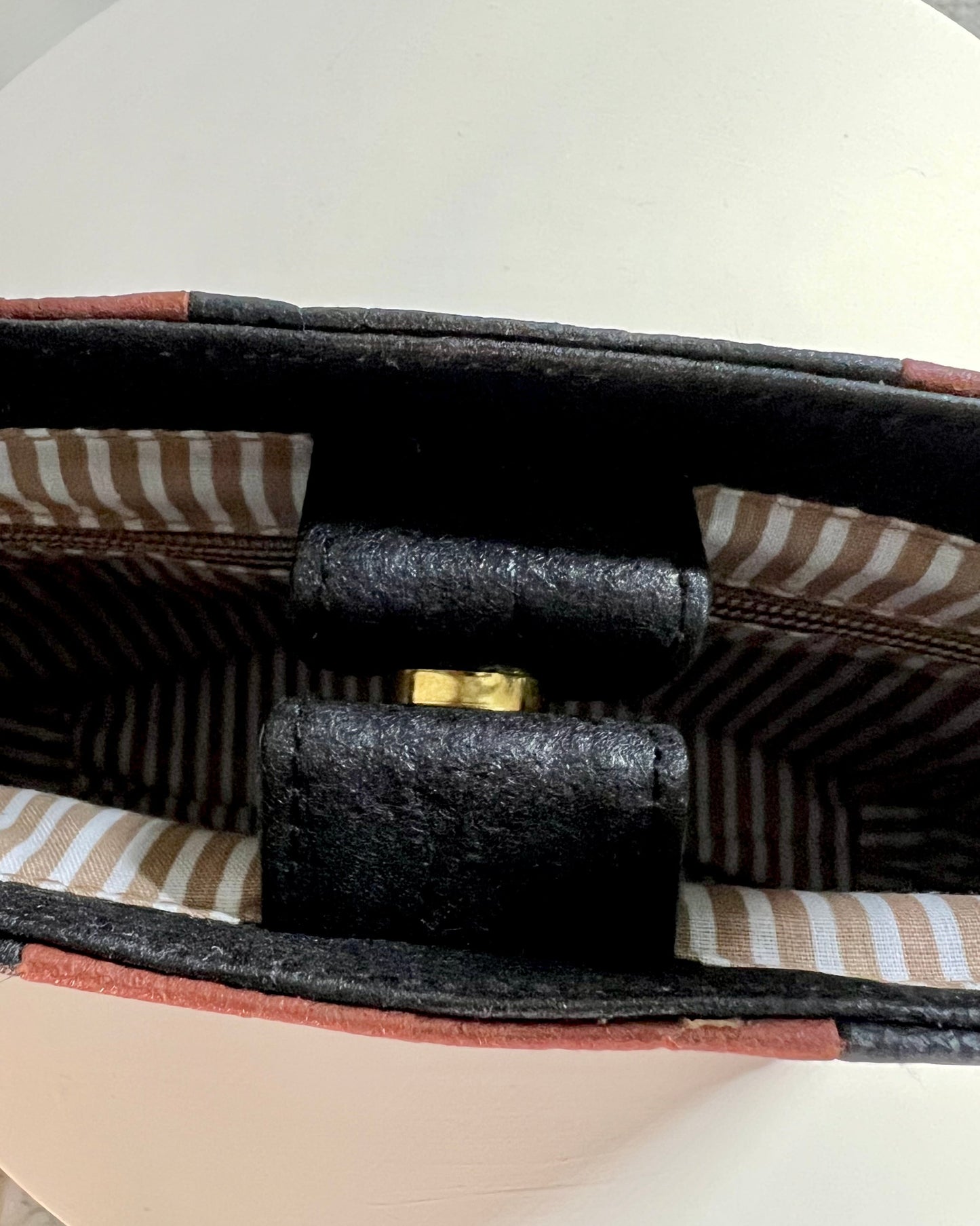 Mini Tote, Checkered Patchwork Black/Canela