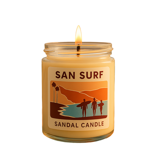 San Surf – Scented Candle, 9 oz Jar, Patchouli, Musk & Bergamot