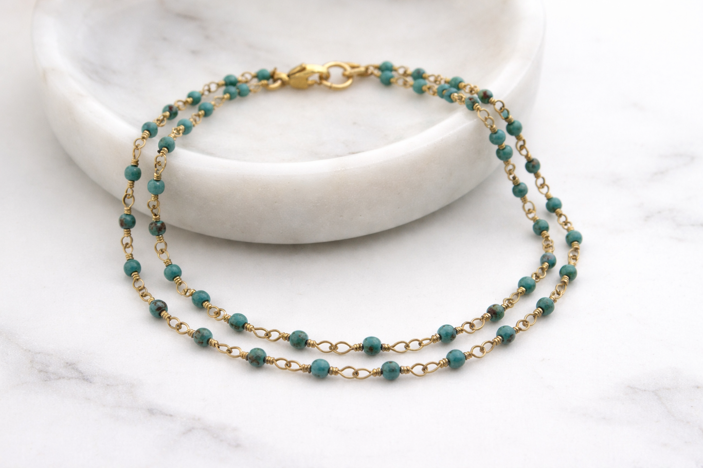 African Turquoise Double Strand Bracelet