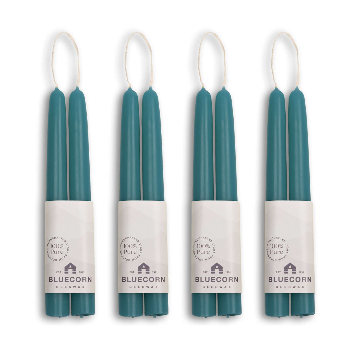 Hand-Dipped Beeswax Taper Candles - Bulk 4-Pair Bundle