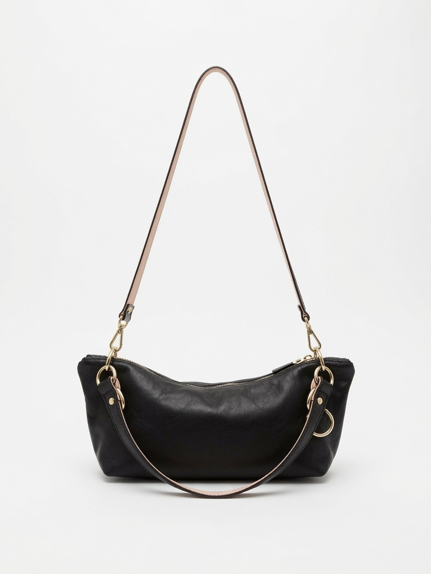 Blair Shoulder Bag, Black Leather