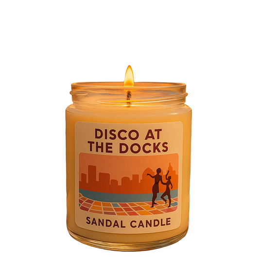 Disco at the Docks – Scented Candle, 9 oz Jar, Vetiver, Jasmine & Fresh Flowers