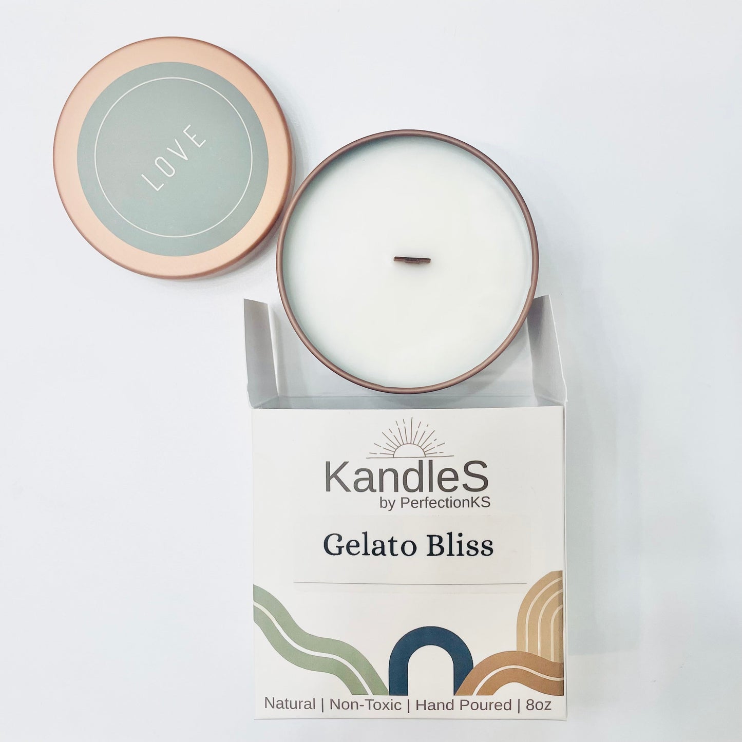 Gelato Bliss Luxury Candle | Eco-Friendly Clean-Burning Wooden Wick Candle