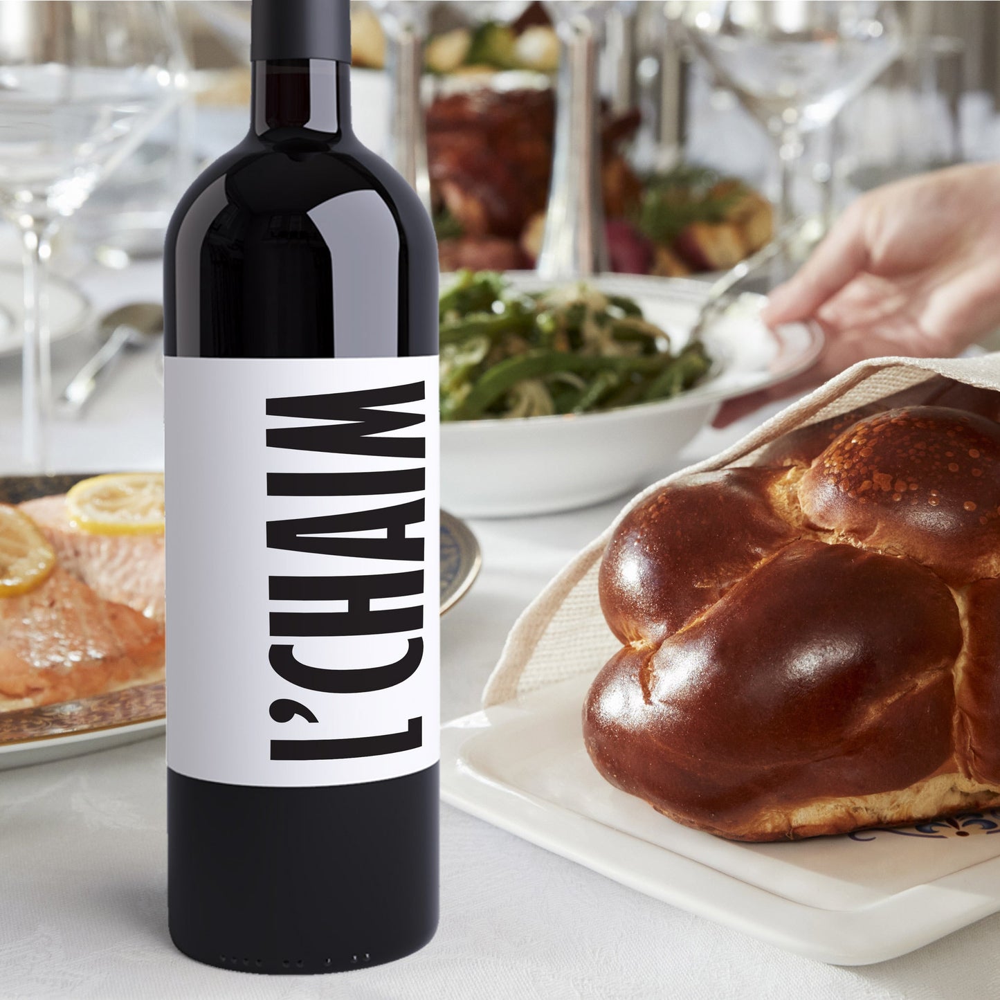 L'Chaim Wine Labels, Pack of 4
