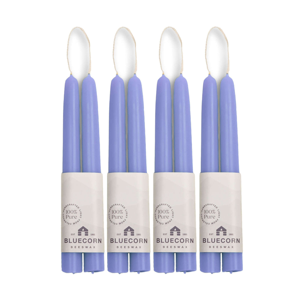 Hand-Dipped Beeswax Taper Candles - Bulk 4-Pair Bundle