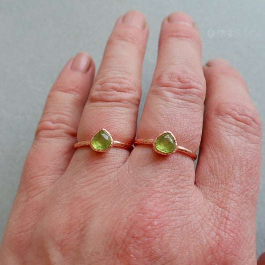 Peridot Ring Handcrafted Copper Talisman For Renewal In Everyday Ritual
