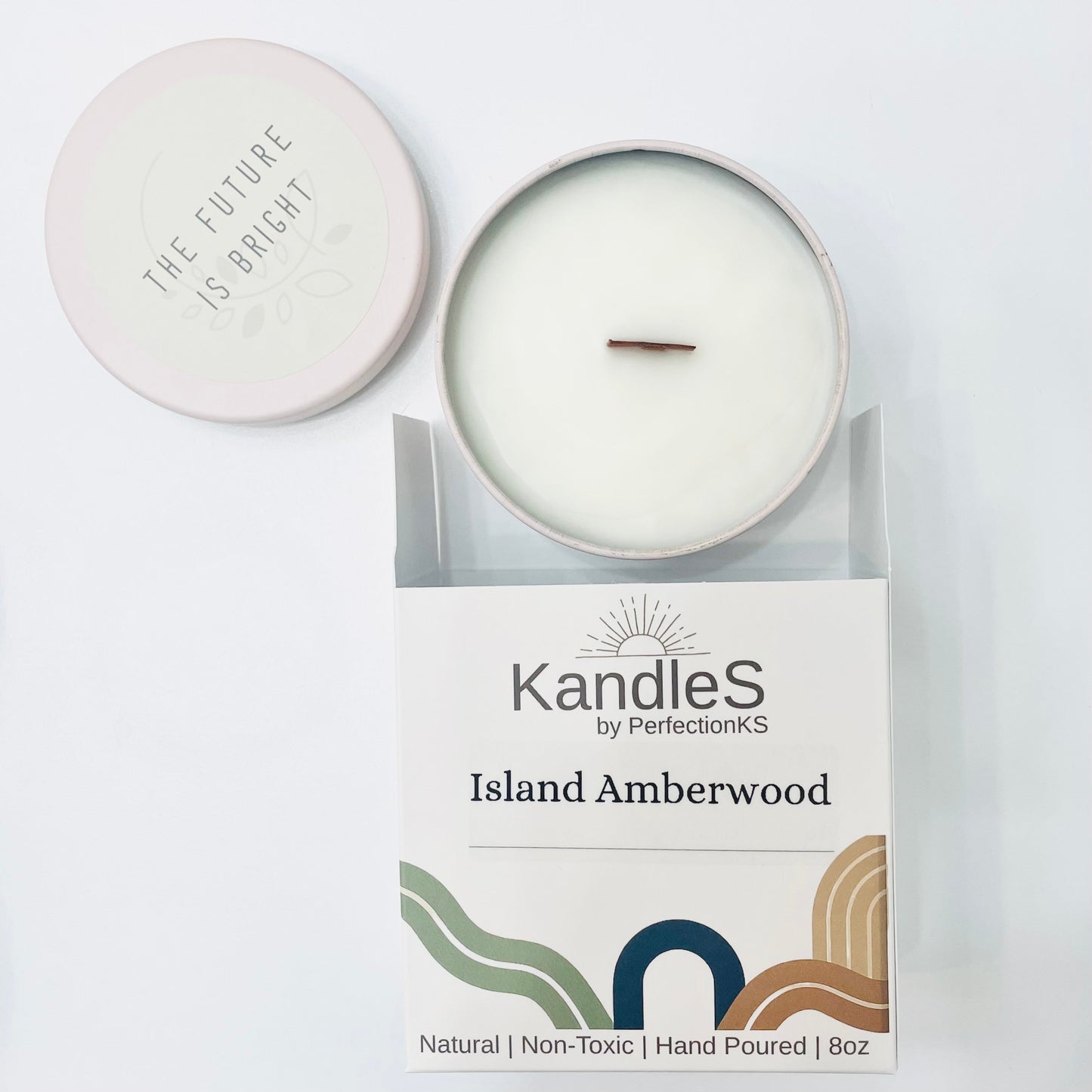 Island Amberwood Luxury Candle | Eco-Friendly Clean-Burning Wooden Wick Candle