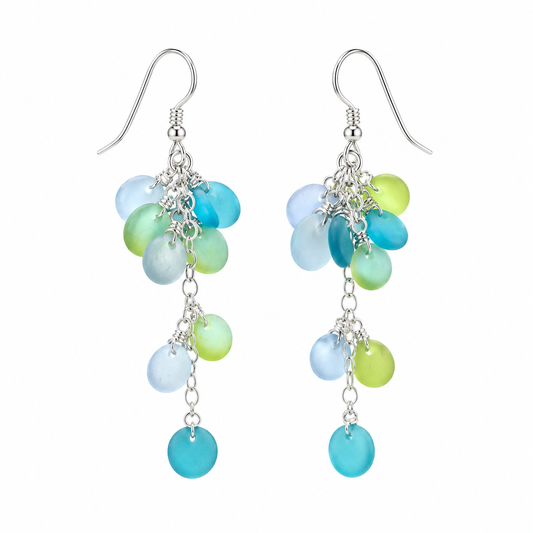Mermaid Scale Sea Glass Earrings