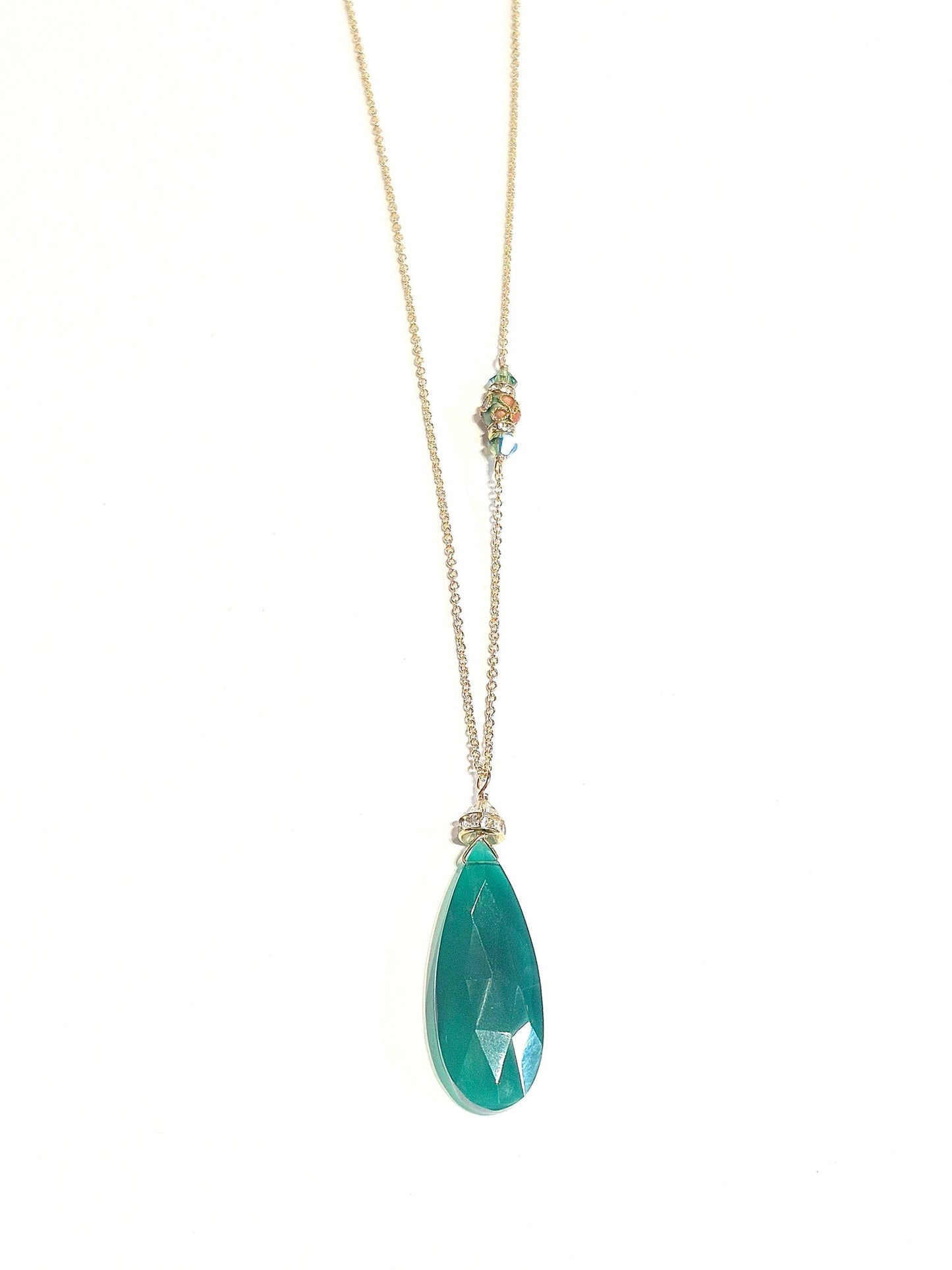 Emerald Edition long green onyx necklace