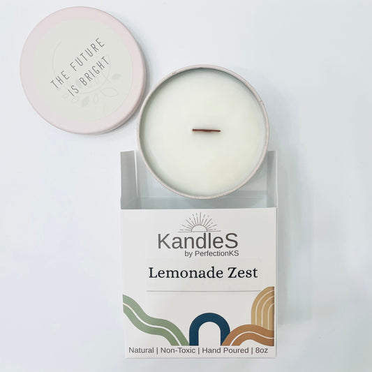 Lemonade Zest Luxury Candle | Eco-Friendly Clean-Burning Wooden Wick Candle
