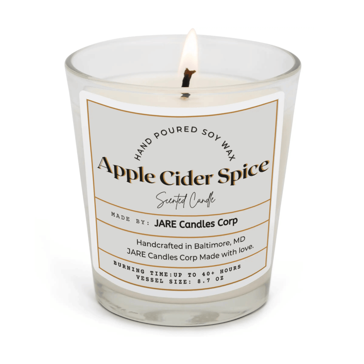 Apple Cider Spice - Cinnamon, Clove, Nutmeg - Soy Wax Scented Candle