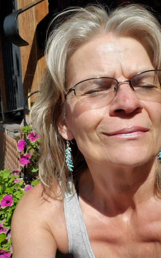 As Seen On TV Jane The Virgin Sterling Silver Turquoise Wire Wrapped Earrings