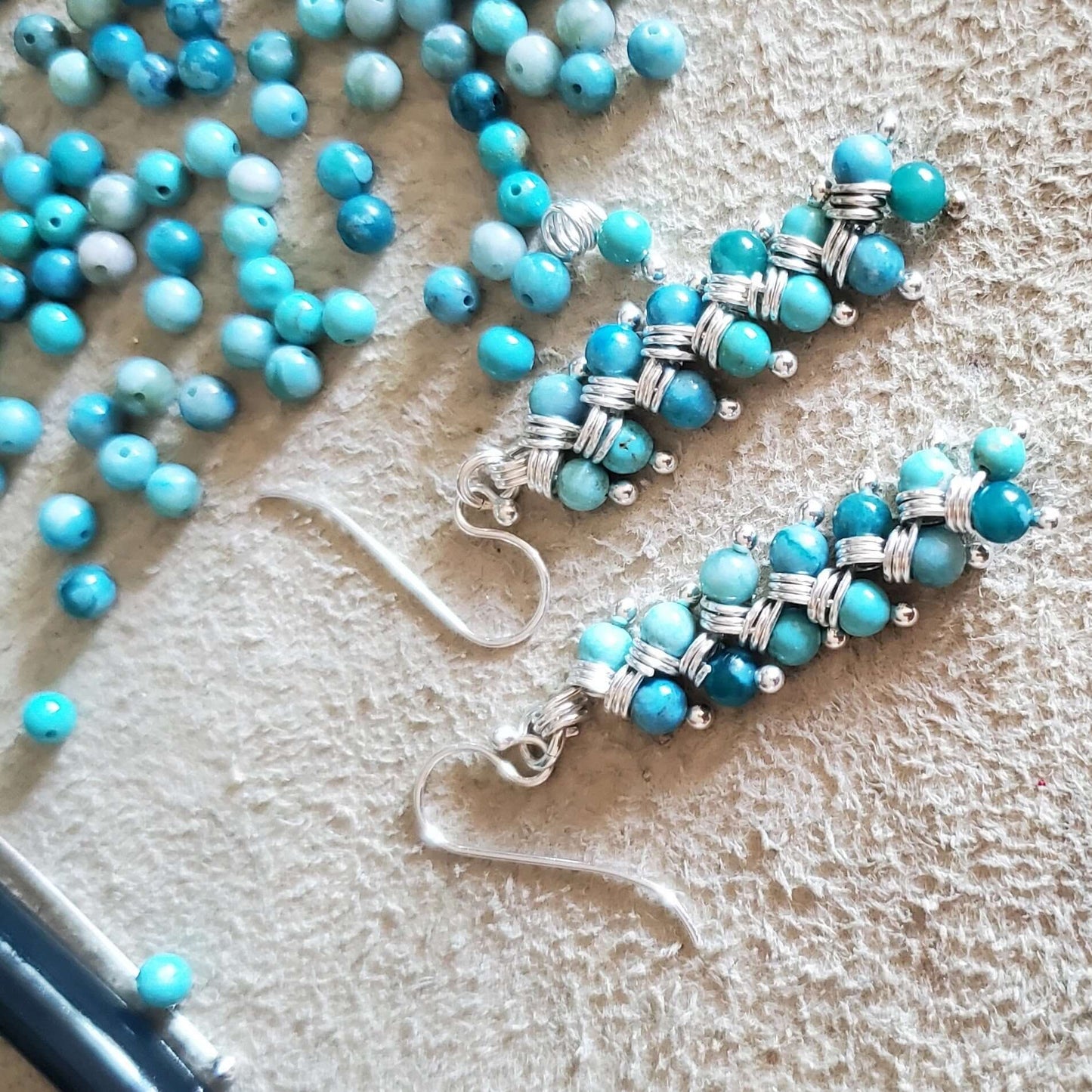 As Seen On TV Jane The Virgin Sterling Silver Turquoise Wire Wrapped Earrings