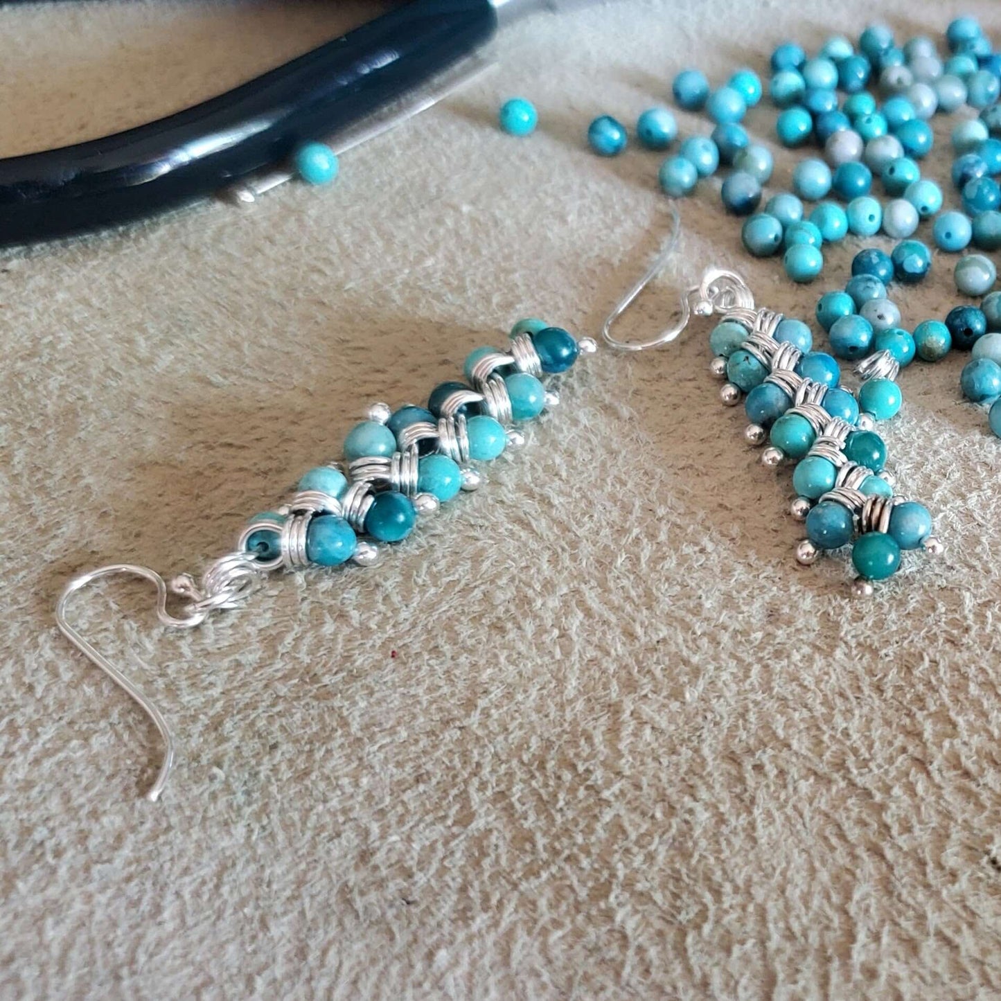 As Seen On TV Jane The Virgin Sterling Silver Turquoise Wire Wrapped Earrings