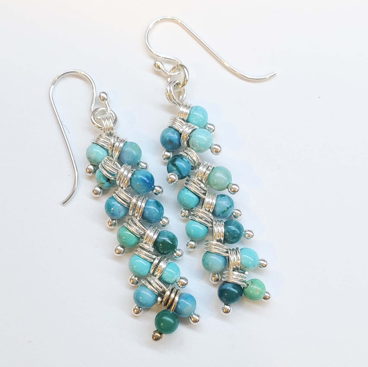 As Seen On TV Jane The Virgin Sterling Silver Turquoise Wire Wrapped Earrings