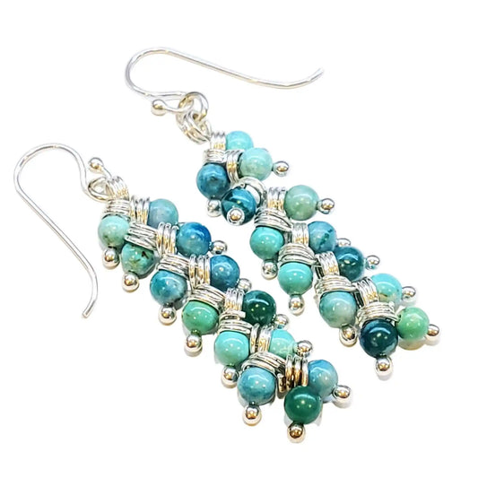 Seen On Jane The Virgin Silver Turquoise Wire Coil Earrings