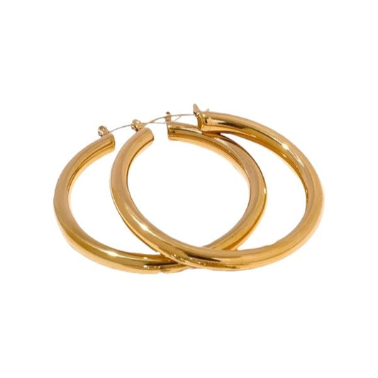 Athena Bold 18K Gold Hoop Earrings