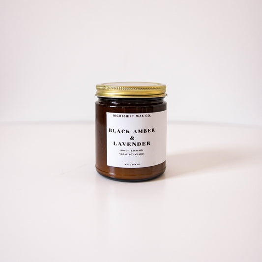 Black Amber & Lavender Soy Candle