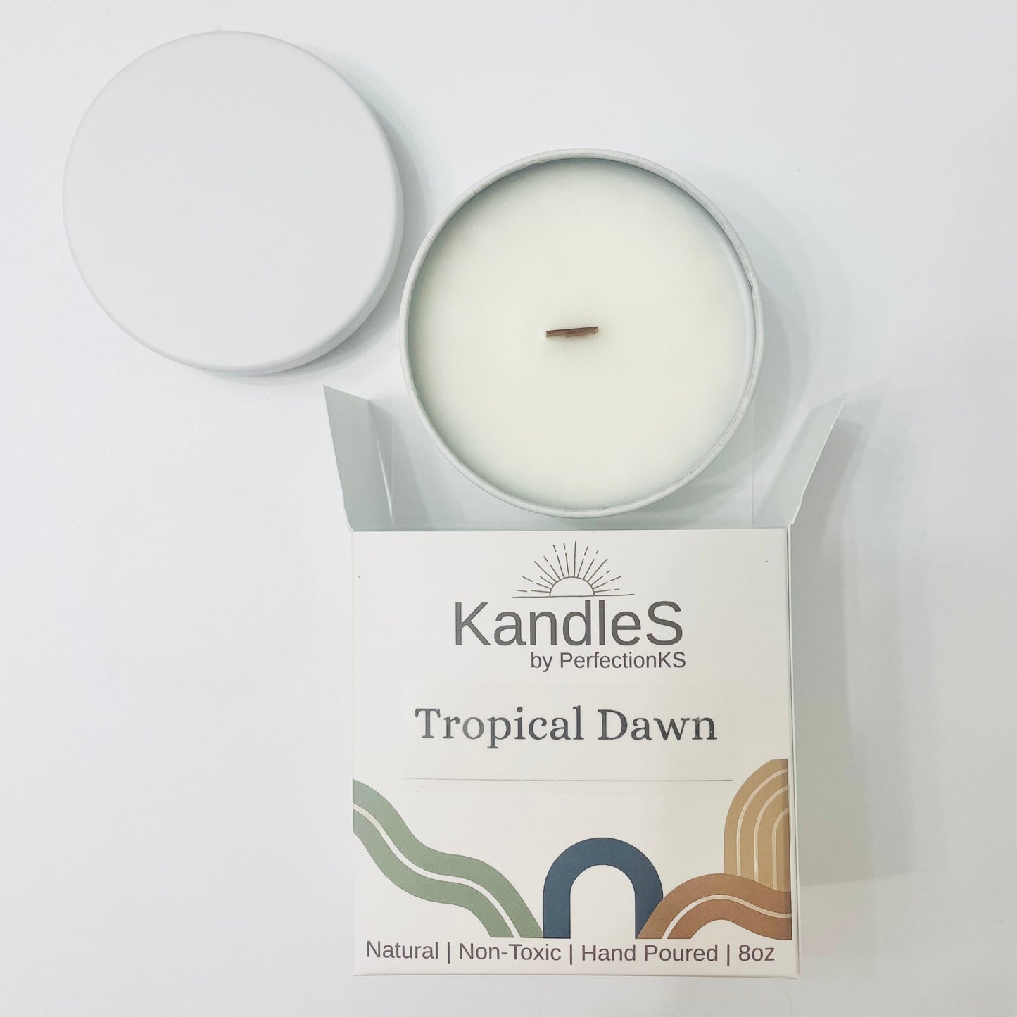 Tropical Dawn Luxury Candle | Eco-Friendly Clean-Burning Wooden Wick Candle