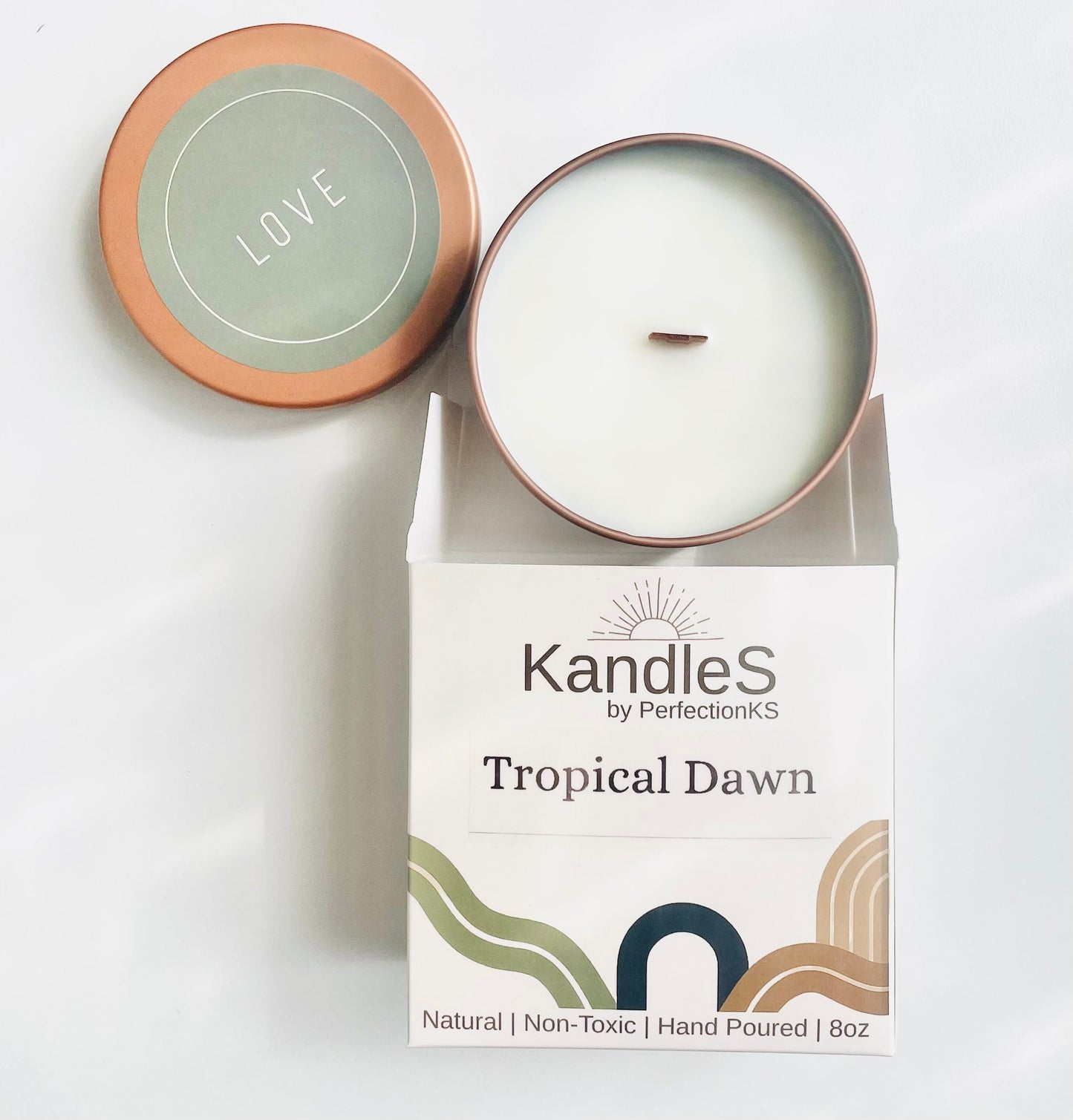 Tropical Dawn Luxury Candle | Eco-Friendly Clean-Burning Wooden Wick Candle