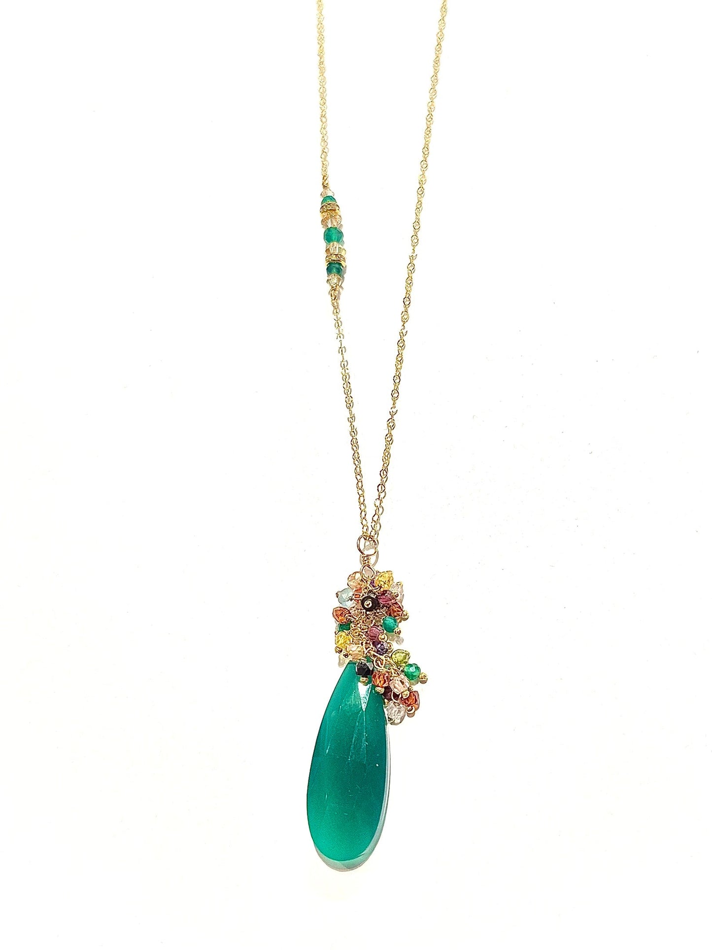 Emerald Edition long green onyx necklace