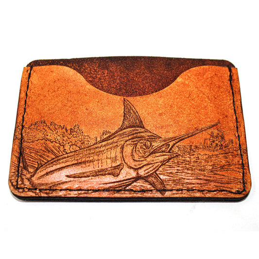 Handcrafted Leather Slim Card Holder Wallet  - Marlin Story