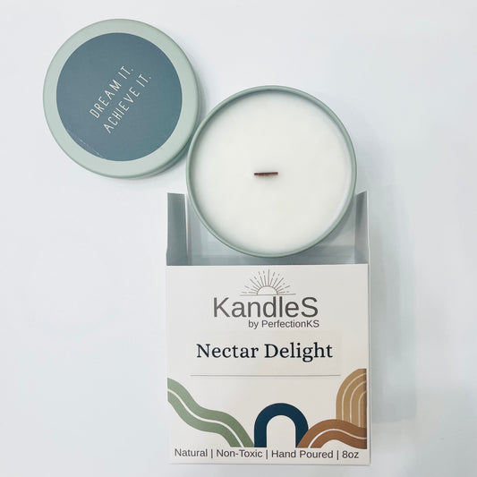 Nectar Delight Luxury Candle | Eco-Friendly Clean-Burning Wooden Wick Candle