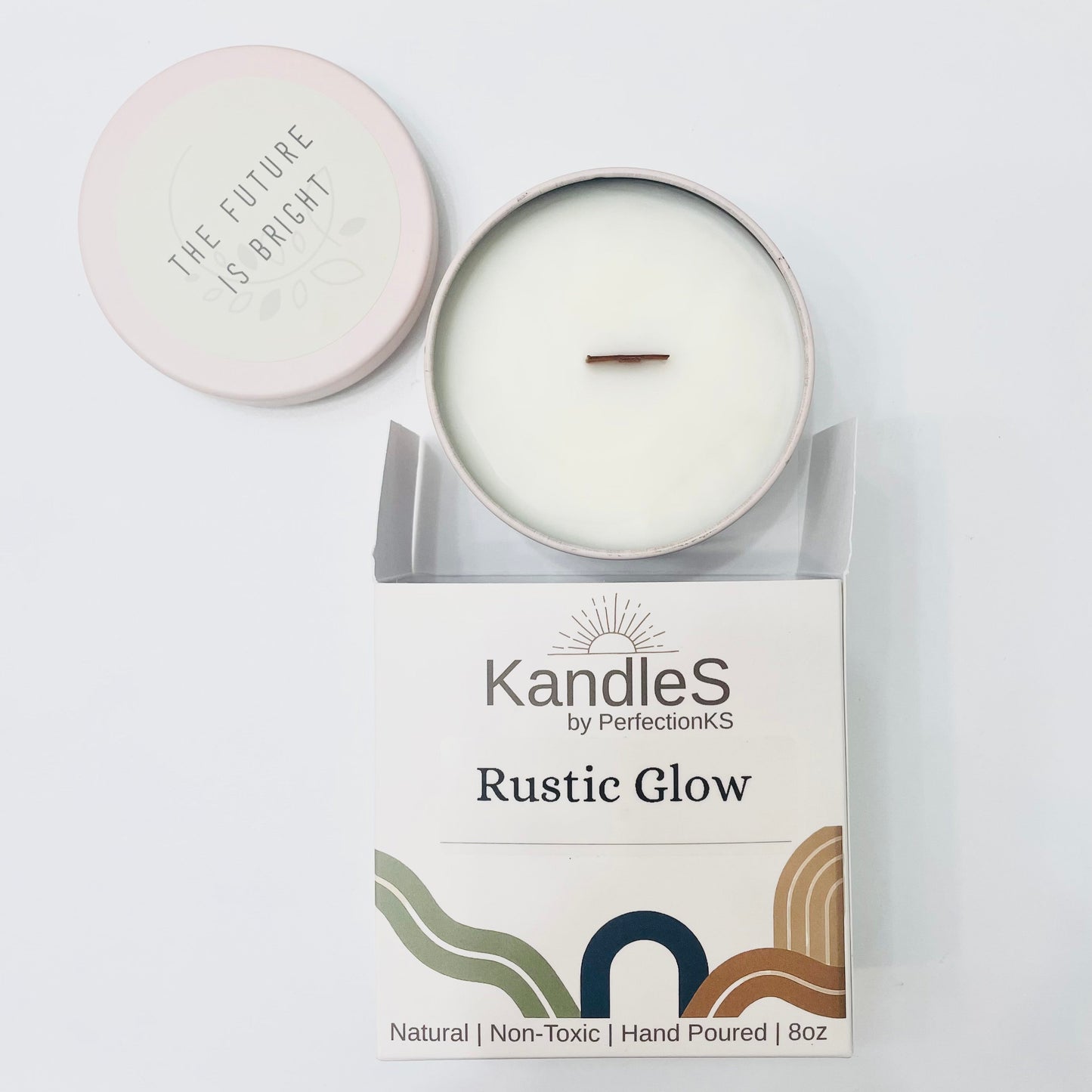 Rustic Glow Luxury Candle | Eco-Friendly Clean-Burning Wooden Wick Candle