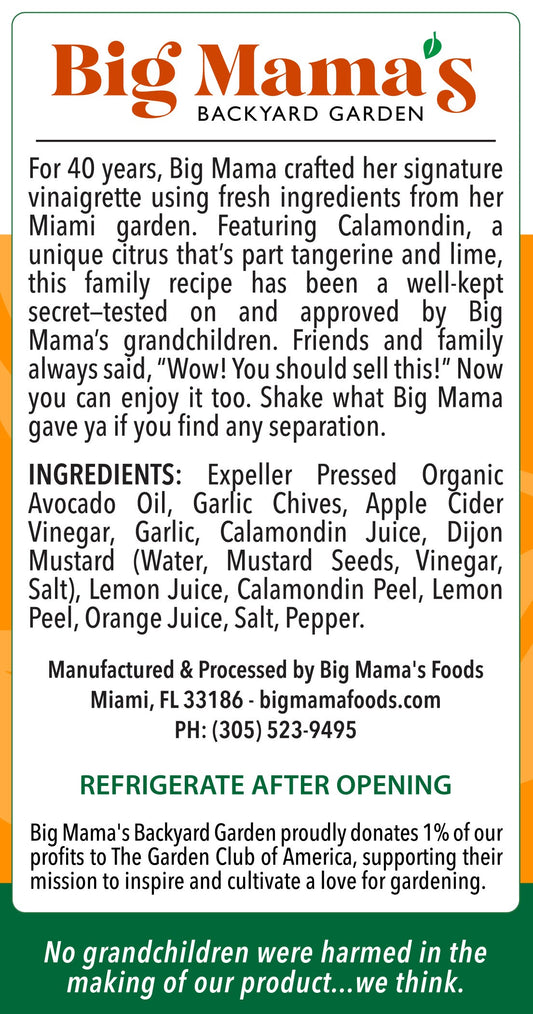 Avocado Oil - Big Mama’s Calamondin Vinaigrette