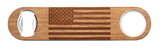 American Flag Wood Industrial Bottle Opener