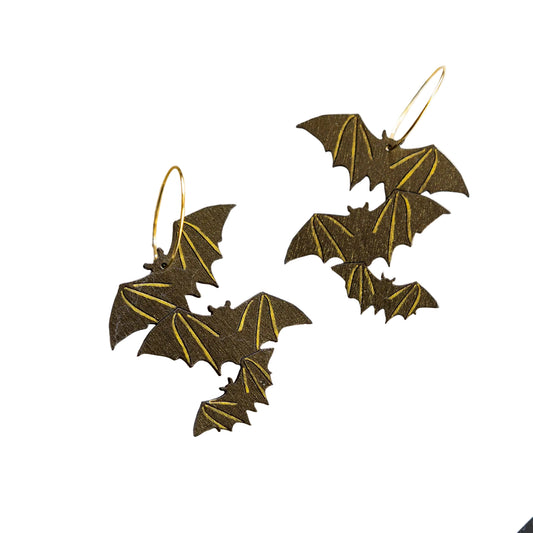Shimmery Bat Hoops