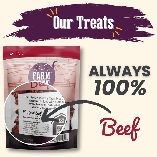 Beef Crumbles for Cats | 100% Protein Cat Treats