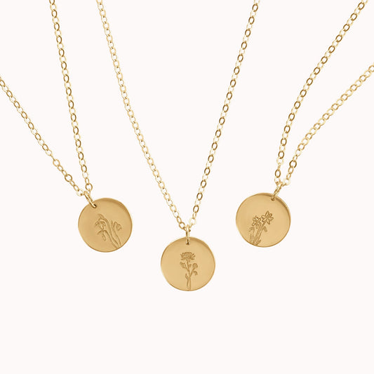 August Birth Flower Necklace • Poppy