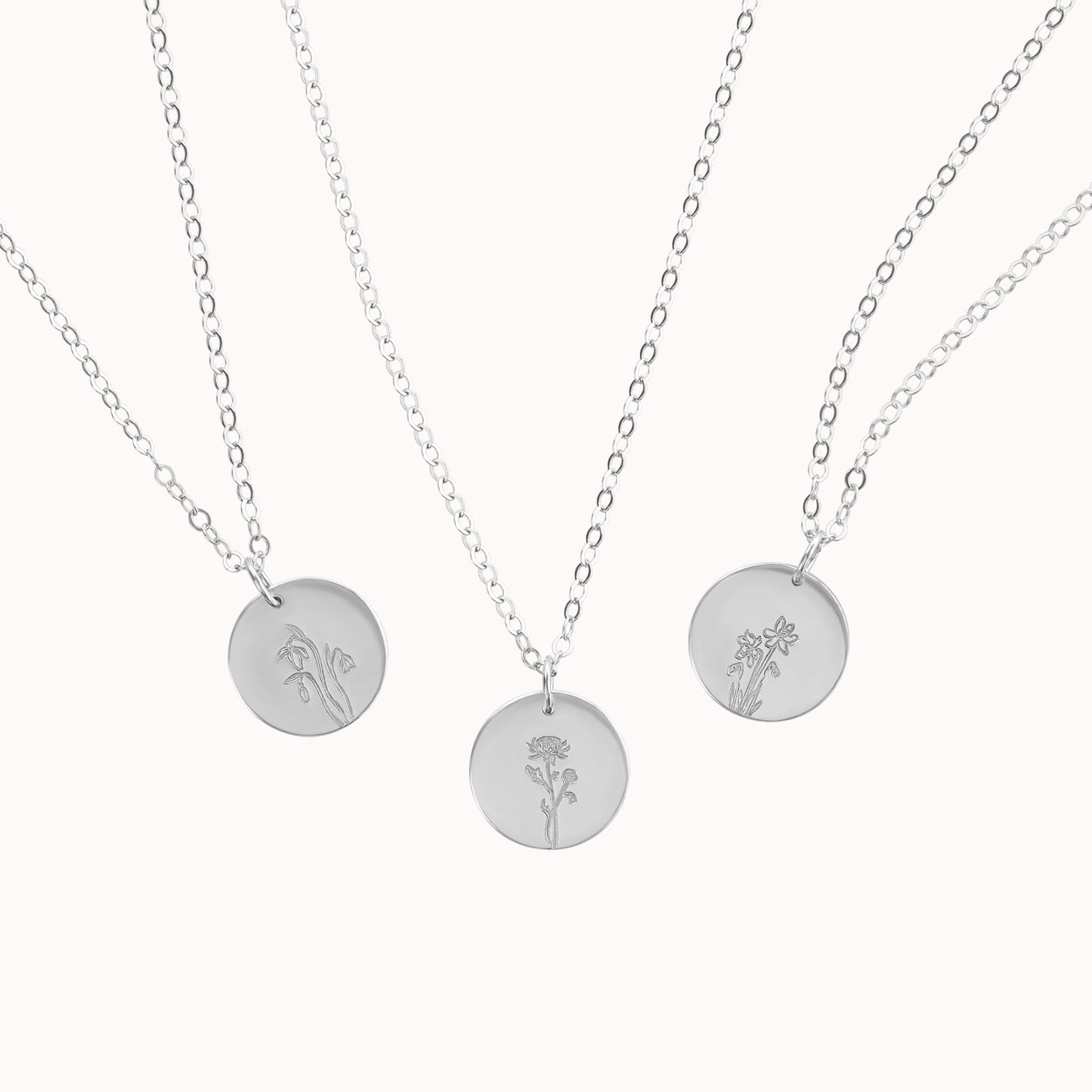 January Birth Flower Necklace • Snowdrop