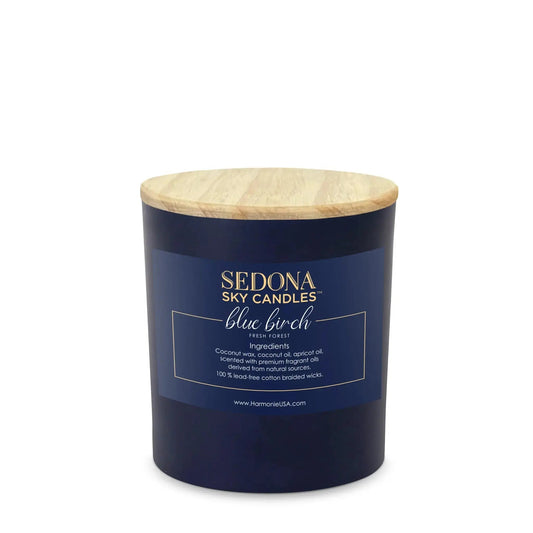 Blue Birch Scented Candle - Woodsy Aromatherapy | Harmonie
