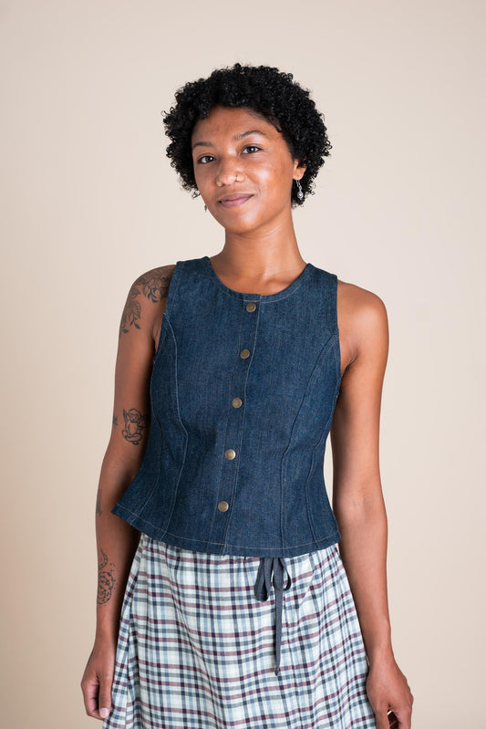 Katherine Vest in Cone Denim