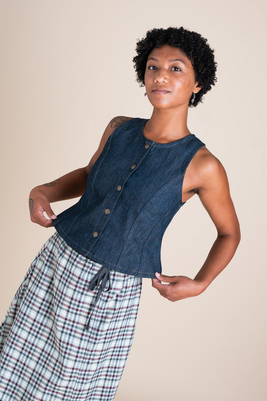 Katherine Vest in Cone Denim